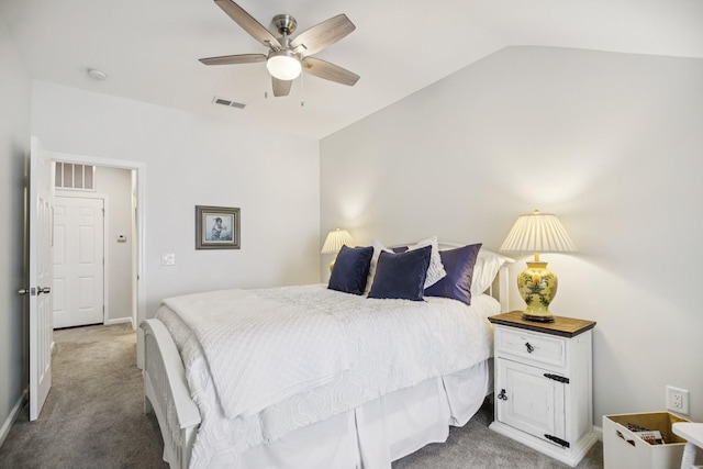 4858 Chelanie Cir, Murfreesboro, TN 37129 - bedroom with carpet, lofted ceiling, and a ceiling fan