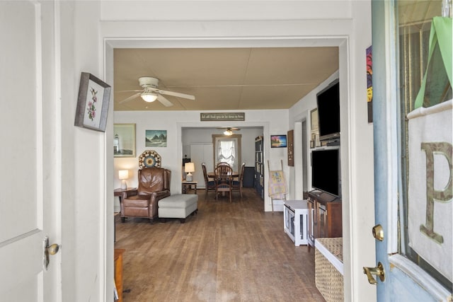 1509 5th Ave W, Springfield, TN 37172 - living room with ceiling fan and wood finished floors