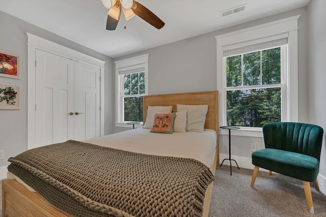 7106 Pepper Tree Cir, Fairview, TN 37062 - carpeted bedroom with ceiling fan and a closet