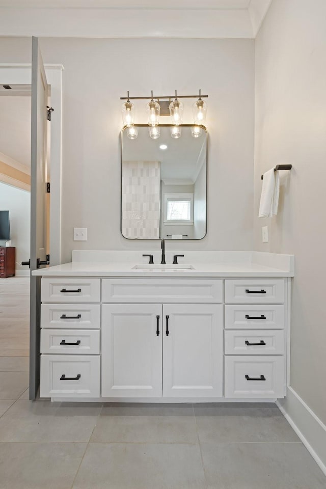 9409 Clovercroft Rd, Franklin, TN 37067 - bathroom with vanity and tile patterned floors