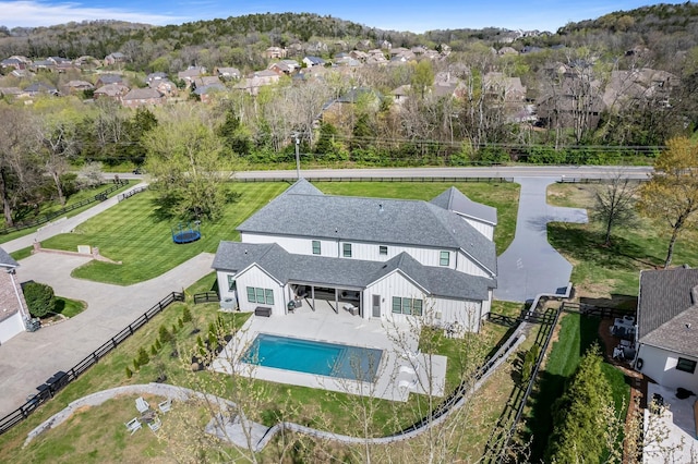 9409 Clovercroft Rd, Franklin, TN 37067 - aerial perspective of suburban area with a pool area