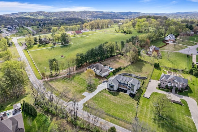 9409 Clovercroft Rd, Franklin, TN 37067 - aerial view of property and surrounding area featuring a mountain backdrop