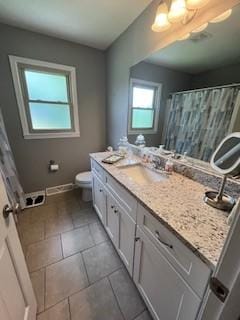 1246 Imperial Dr, Columbia, TN 38401 - bathroom with vanity, a shower with shower curtain, and tile patterned flooring