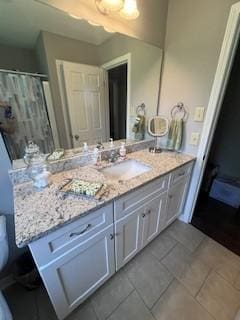 1246 Imperial Dr, Columbia, TN 38401 - full bath with vanity, tile patterned flooring, and curtained shower