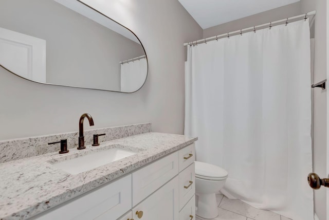 1268 S Tidwell Rd, Bon Aqua, TN 37025 - bathroom featuring vanity, tile patterned floors, and a shower with shower curtain