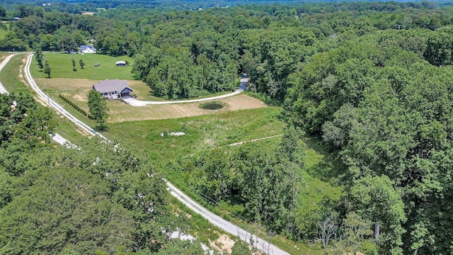 1268 S Tidwell Rd, Bon Aqua, TN 37025 - aerial overview of property's location featuring a heavily wooded area and rural landscape