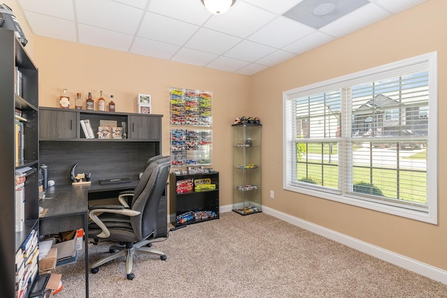 128 Thomas Traylor Ln, Clarksville, TN 37043 - office featuring a paneled ceiling and carpet floors