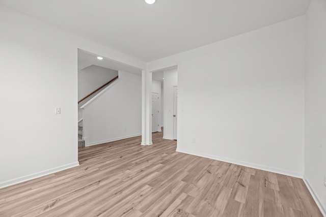 2900 Suzanne Landon Dr Unit E2, Murfreesboro, TN 37130 - spare room with stairs, light wood-style flooring, and recessed lighting