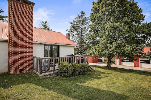 3510 Bybee Branch Rd, Mcminnville, TN 37110 - view of green lawn featuring a wooden deck