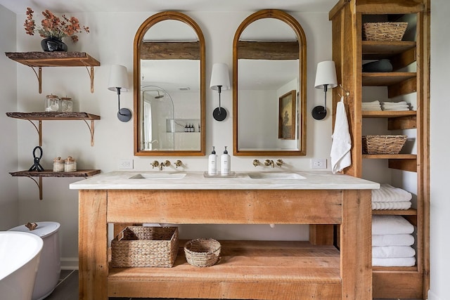 3510 Bybee Branch Rd, Mcminnville, TN 37110 - full bath featuring double vanity and a freestanding tub