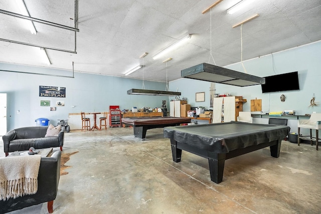 3510 Bybee Branch Rd, Mcminnville, TN 37110 - playroom featuring billiards and unfinished concrete floors