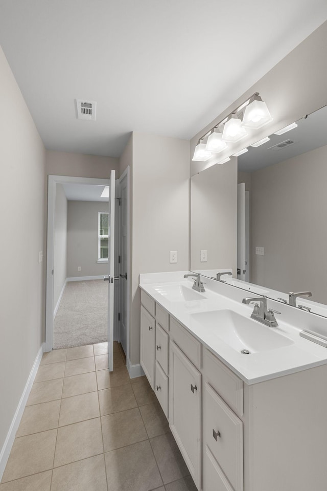 258 Dartmoor Pl, Goodlettsville, TN 37072 - bathroom featuring double vanity and tile patterned flooring
