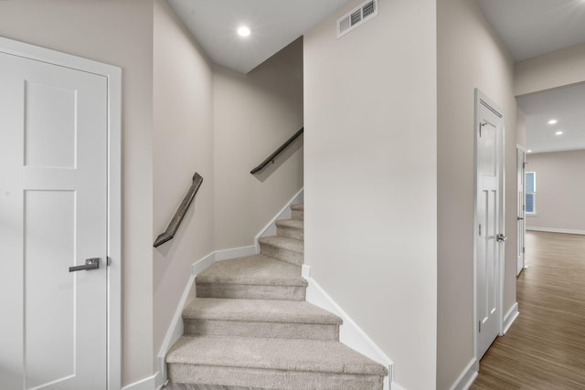 258 Dartmoor Pl, Goodlettsville, TN 37072 - stairway featuring recessed lighting and wood finished floors