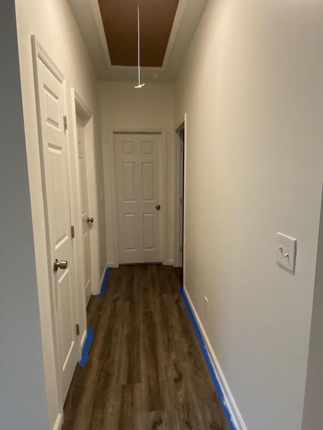 313 Hobbs Ave, Lebanon, TN 37087 - hallway with attic access and dark wood finished floors