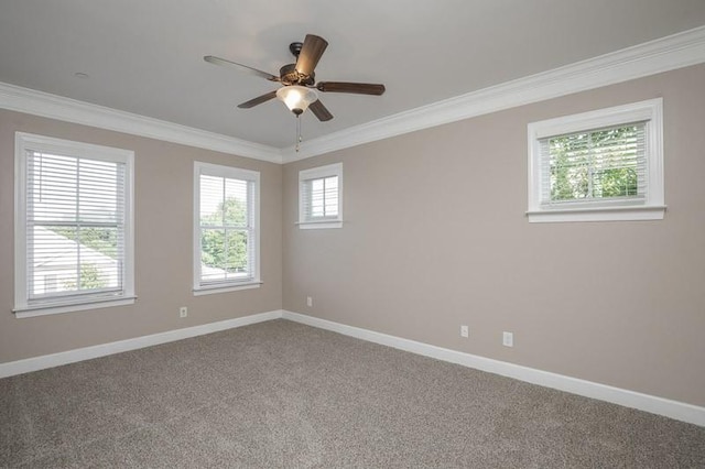 991 Westhaven Blvd Unit 32, Franklin, TN 37064 - empty room with ornamental molding, ceiling fan, and carpet flooring