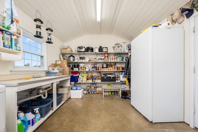 540 Powell Hollow Rd, Tullahoma, TN 37388 - miscellaneous room with vaulted ceiling and concrete flooring