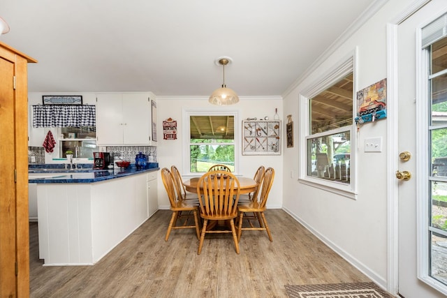 540 Powell Hollow Rd, Tullahoma, TN 37388 - dining room with light wood-style floors and crown molding