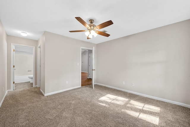 529 Southwind Dr, Hopkinsville, KY 42240 - unfurnished bedroom with carpet floors, ensuite bath, and a ceiling fan