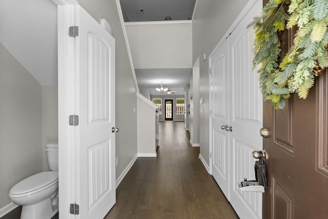 5538 Hamilton Cir, Antioch, TN 37013 - foyer featuring a chandelier and dark wood-style flooring