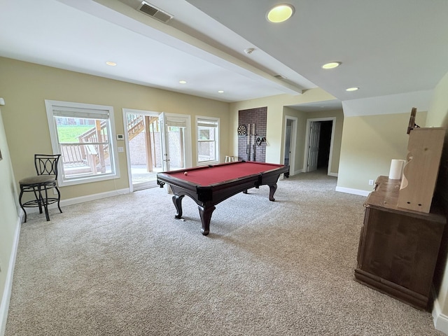 1413 Station Four Ln, Old Hickory, TN 37138 - playroom featuring carpet flooring, billiards, and recessed lighting