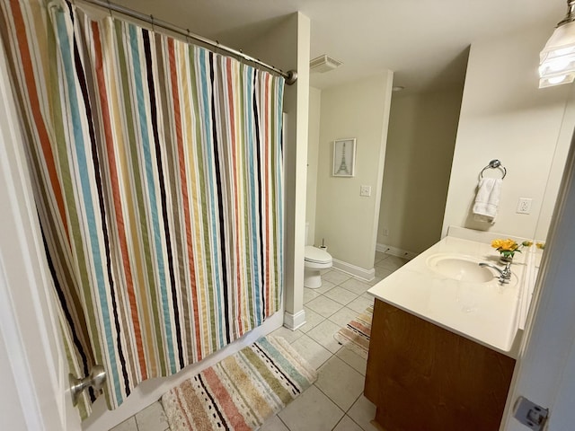 1413 Station Four Ln, Old Hickory, TN 37138 - bathroom with tile patterned flooring, vanity, and a shower with shower curtain