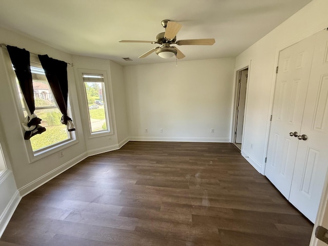 1413 Station Four Ln, Old Hickory, TN 37138 - unfurnished bedroom with dark wood-style flooring and a ceiling fan