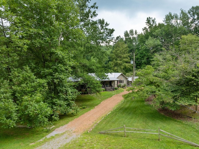 1261 S Cedar Ln, Chickamauga, GA 30707 - view of yard featuring driveway and a view of trees