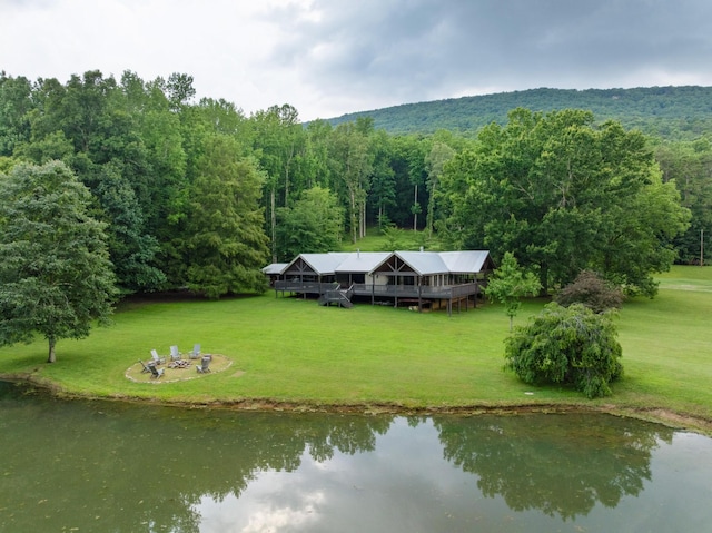 1261 S Cedar Ln, Chickamauga, GA 30707 - view from above of property featuring a heavily wooded area and a large body of water