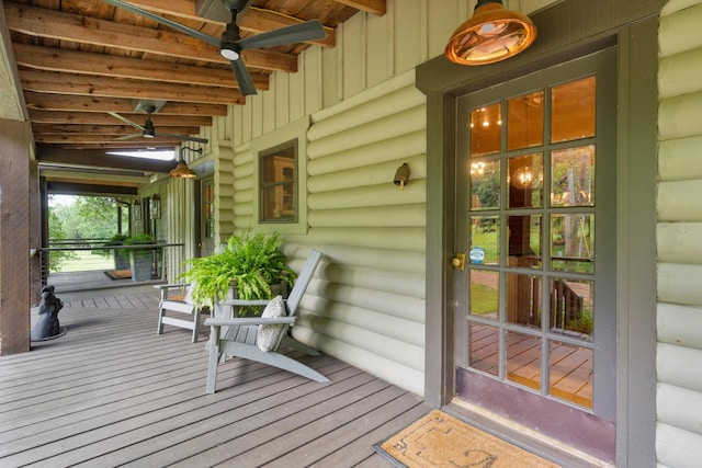 1261 S Cedar Ln, Chickamauga, GA 30707 - porch featuring a ceiling fan