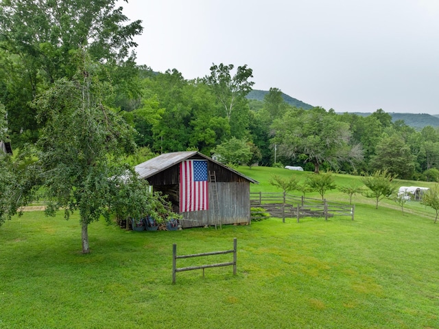 1261 S Cedar Ln, Chickamauga, GA 30707 - view of yard featuring an outbuilding and a view of trees