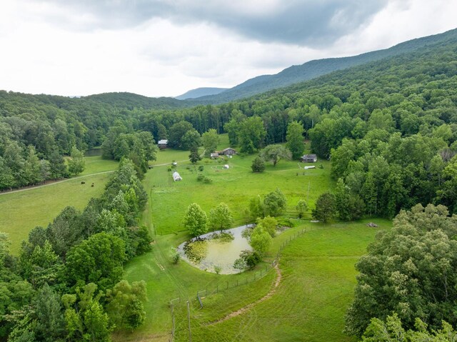 1261 S Cedar Ln, Chickamauga, GA 30707 - aerial view of sparsely populated area with a mountainous background and a heavily wooded area