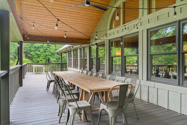 1261 S Cedar Ln, Chickamauga, GA 30707 - deck featuring outdoor dining space and a ceiling fan