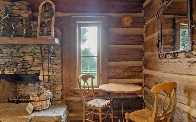 36 Still Hollow Rd, Menlo, GA 30731 - dining space with wood walls