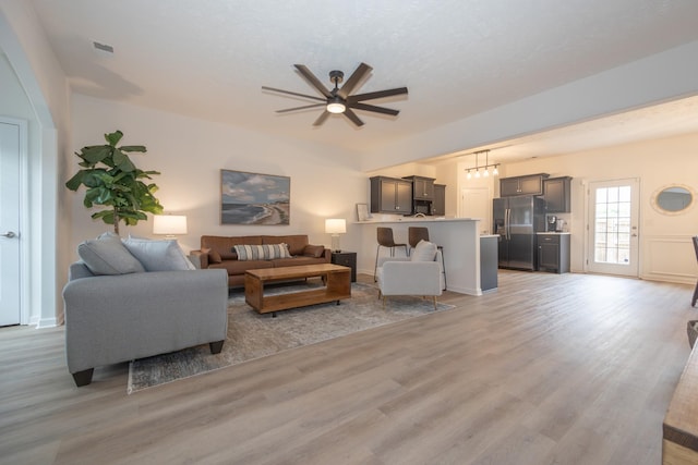 5314 Dan Post Way, Murfreesboro, TN 37128 - living area with a ceiling fan and light wood finished floors