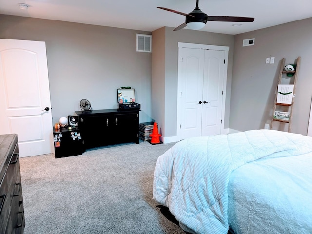 8009 Shelly Plum Dr, Murfreesboro, TN 37128 - carpeted bedroom featuring a closet and a ceiling fan