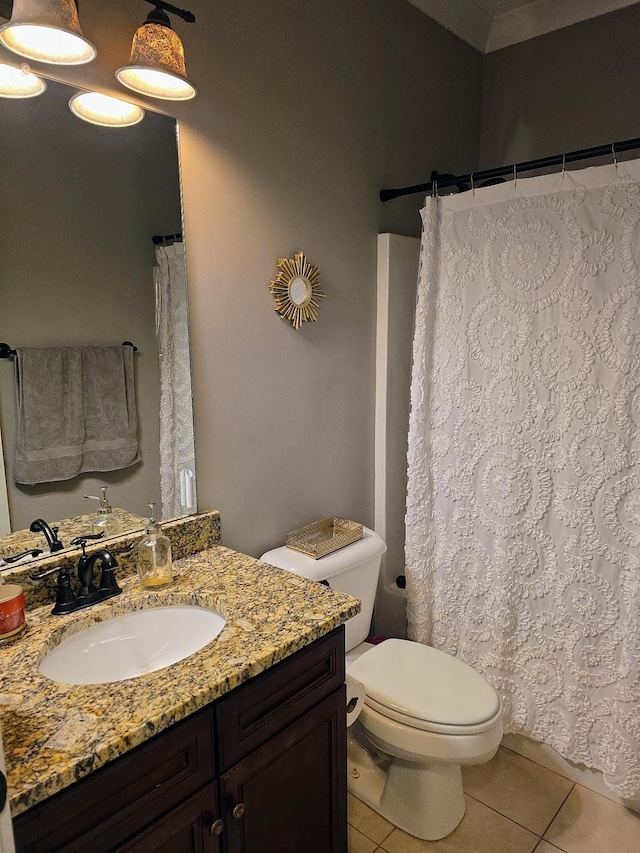 8009 Shelly Plum Dr, Murfreesboro, TN 37128 - bathroom with vanity, tile patterned flooring, and a shower with curtain