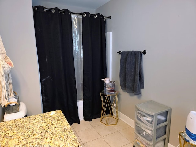 8009 Shelly Plum Dr, Murfreesboro, TN 37128 - full bath featuring shower / bath combo with shower curtain, tile patterned floors, and vanity
