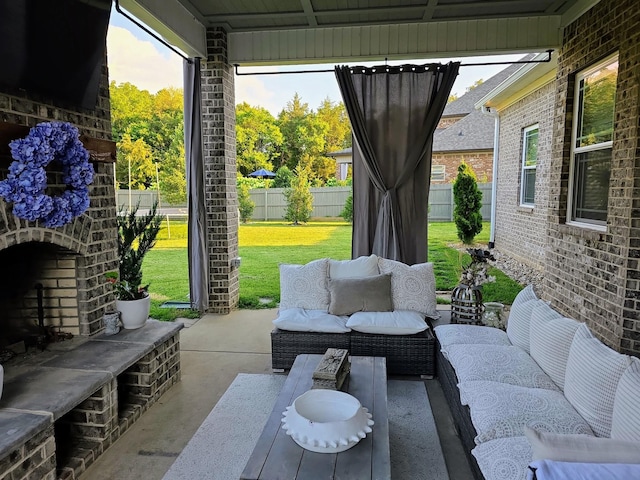 8009 Shelly Plum Dr, Murfreesboro, TN 37128 - fenced backyard with outdoor lounge area and a patio