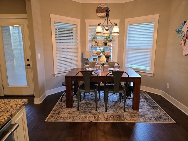 8009 Shelly Plum Dr, Murfreesboro, TN 37128 - dining area with dark wood-style flooring and a chandelier