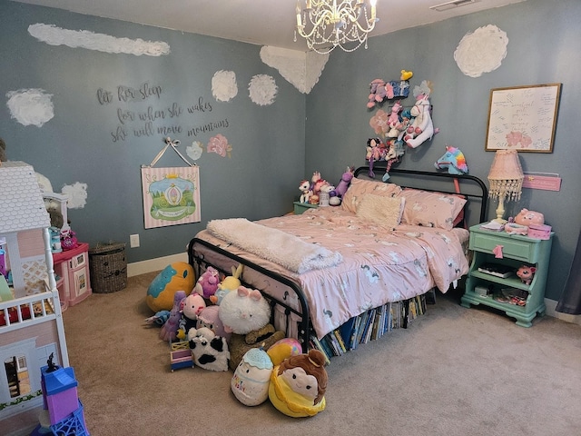 8009 Shelly Plum Dr, Murfreesboro, TN 37128 - bedroom with a chandelier and carpet floors