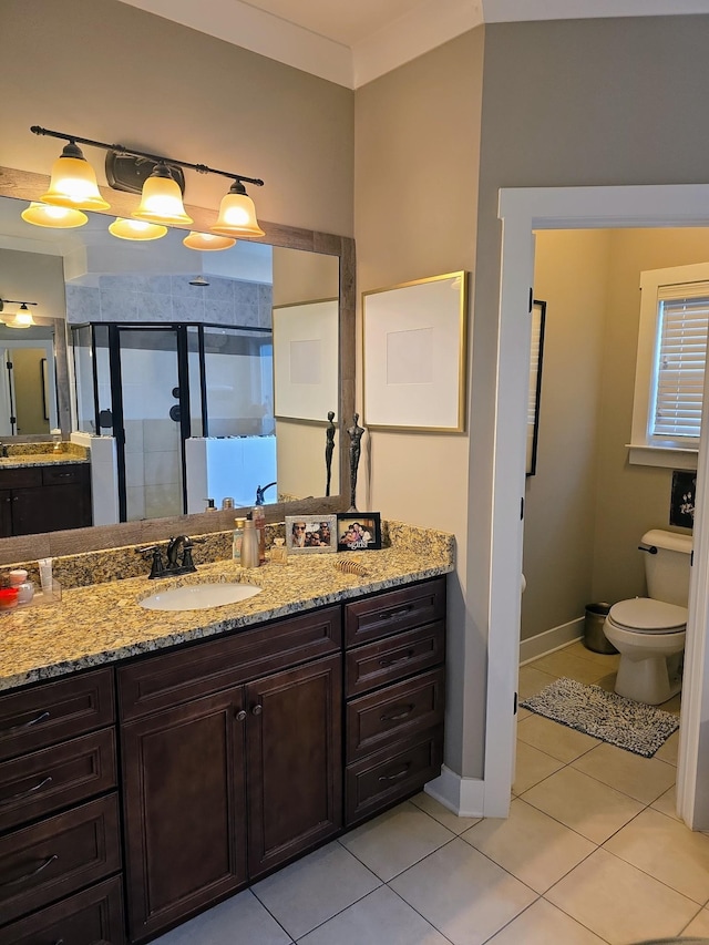 8009 Shelly Plum Dr, Murfreesboro, TN 37128 - bathroom featuring vanity, a shower stall, and tile patterned floors
