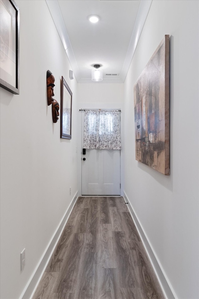 3331 Alta Ln, Murfreesboro, TN 37128 - corridor featuring dark wood-style flooring and ornamental molding