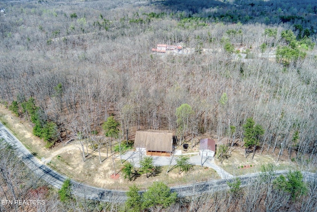 708 Poston Dr, Monterey, TN 38574 - aerial view of property and surrounding area with a heavily wooded area