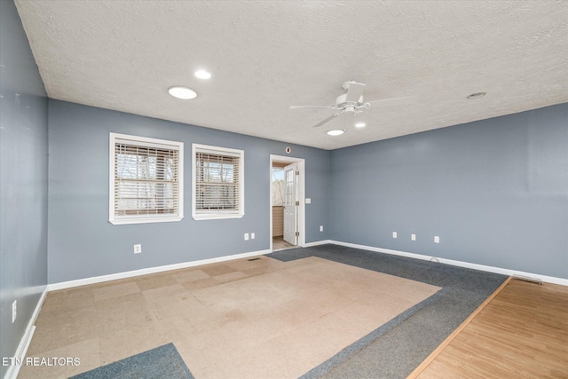 708 Poston Dr, Monterey, TN 38574 - unfurnished bedroom featuring a textured ceiling, recessed lighting, and a ceiling fan