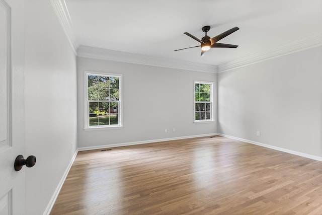 236 Comer Cir, Murfreesboro, TN 37128 - spare room with ornamental molding, light wood-style floors, and ceiling fan