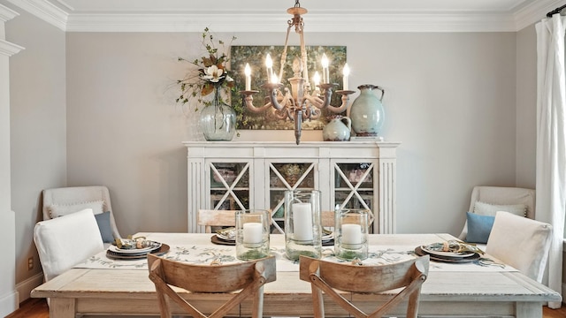 529 Derby Downs, Lebanon, TN 37087 - dining area featuring crown molding, wood finished floors, and a chandelier