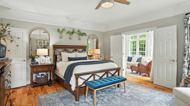 529 Derby Downs, Lebanon, TN 37087 - bedroom with ornamental molding, light wood-type flooring, and ceiling fan