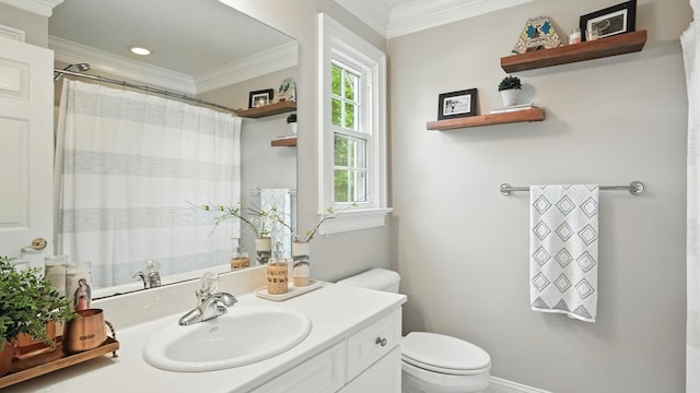529 Derby Downs, Lebanon, TN 37087 - bathroom with ornamental molding, healthy amount of natural light, vanity, and a shower with curtain