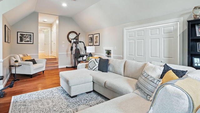 529 Derby Downs, Lebanon, TN 37087 - living area featuring wood finished floors and vaulted ceiling