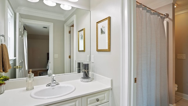 529 Derby Downs, Lebanon, TN 37087 - full bathroom featuring vanity, crown molding, and a shower with shower curtain